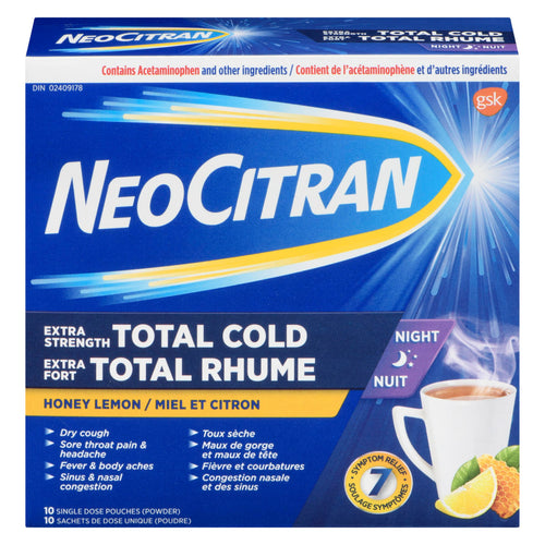 NEOCITRAN - ES Total Cold - Night (Honey Lemon - 10 CT)
