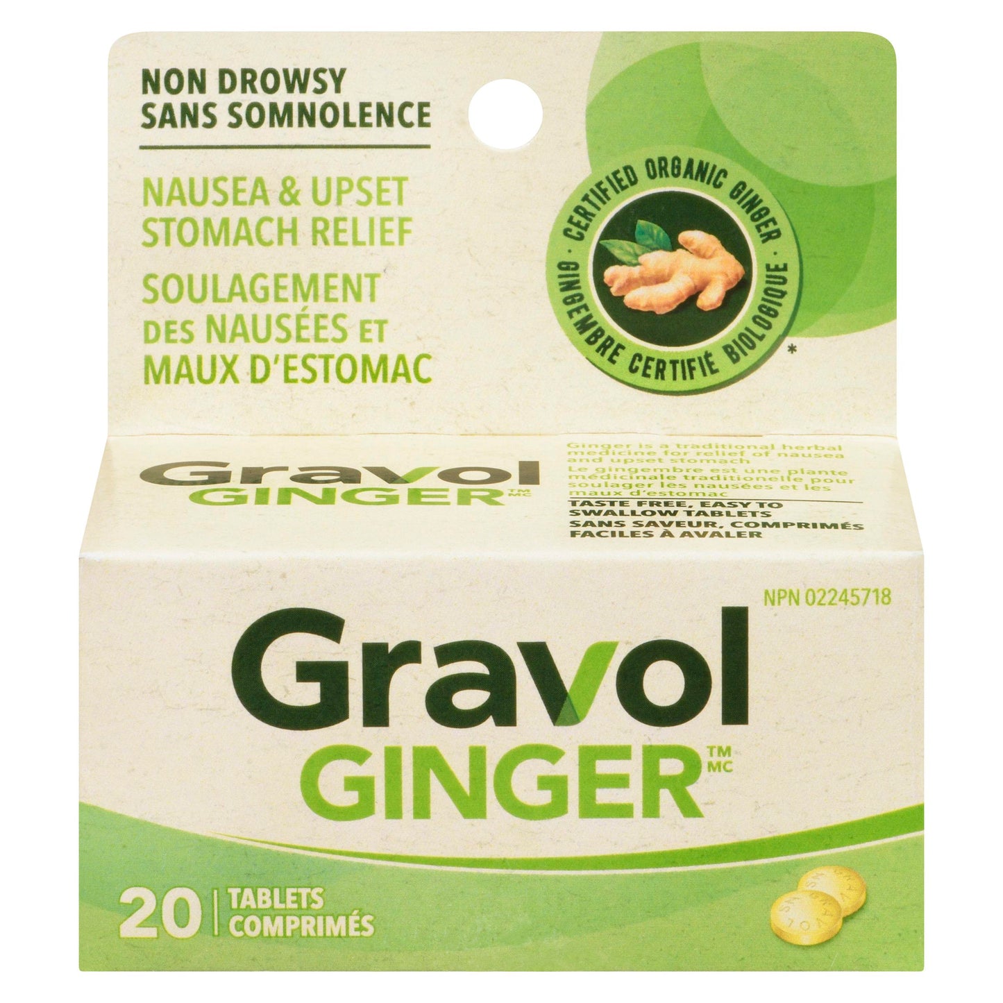 GRAVOL - Ginger Organic - 20 EA