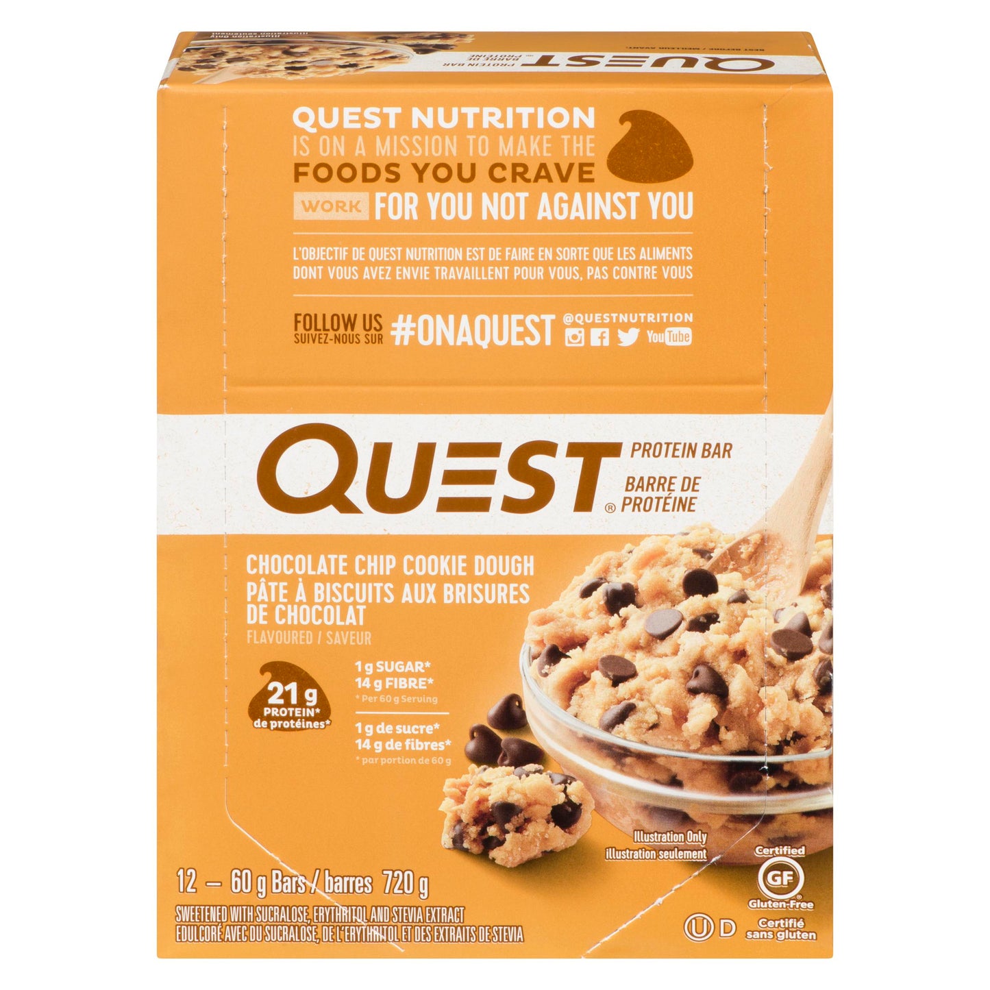 QUEST - Choc Chip Cookie Dough (12 X 60 gr)