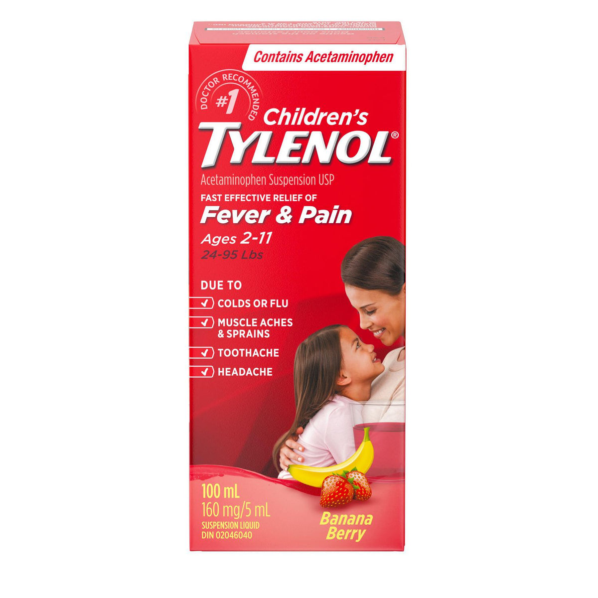 TYLENOL - Childrens Fever & Pain Banna Berry (Age 2-11 - 100 Ml