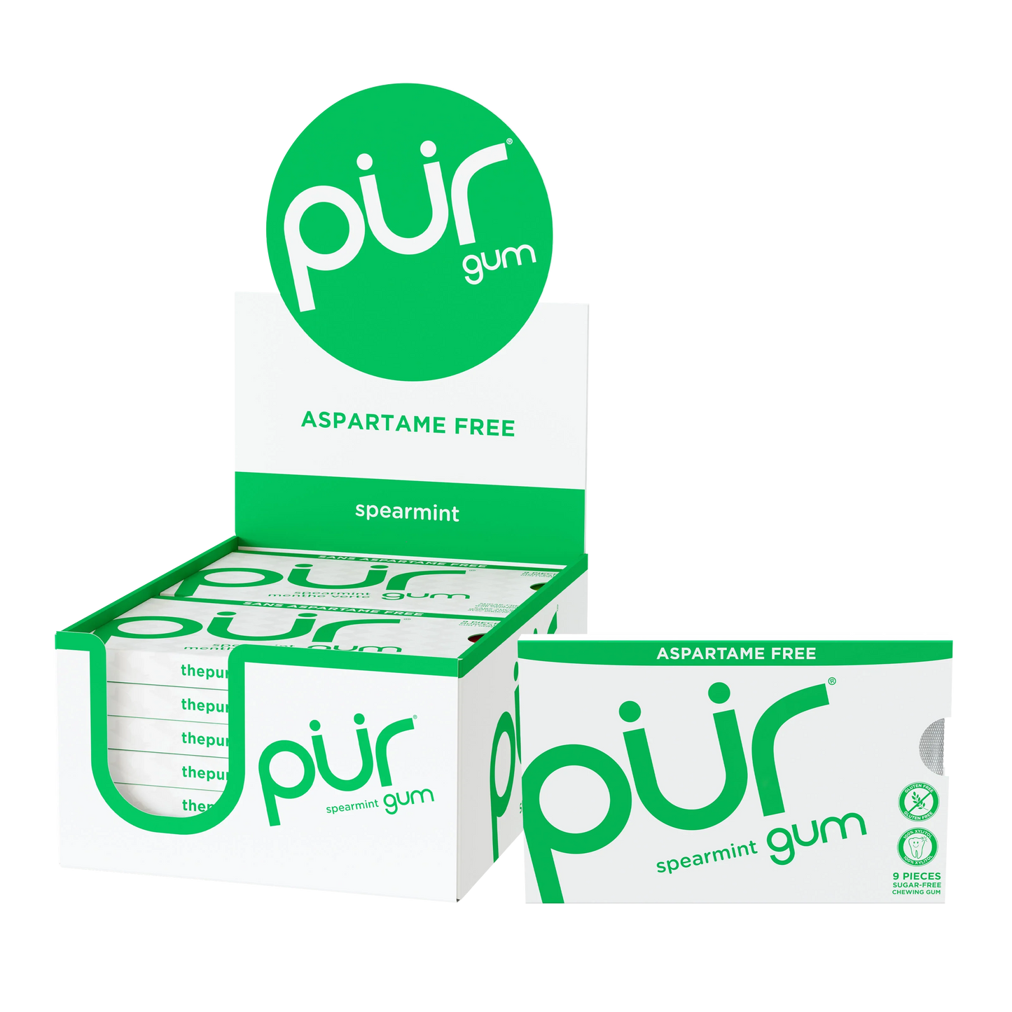 PUR - Gum Spearmint Blister (12 X 9 Pc)