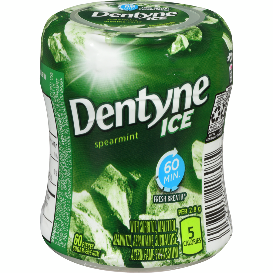 DENTYNE ICE Spearmint Bottler (6 x 60 PC)