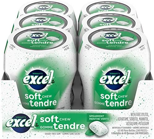 EXCEL - Soft Chew Spearmint Tubs Gum (6 x 40 pc)