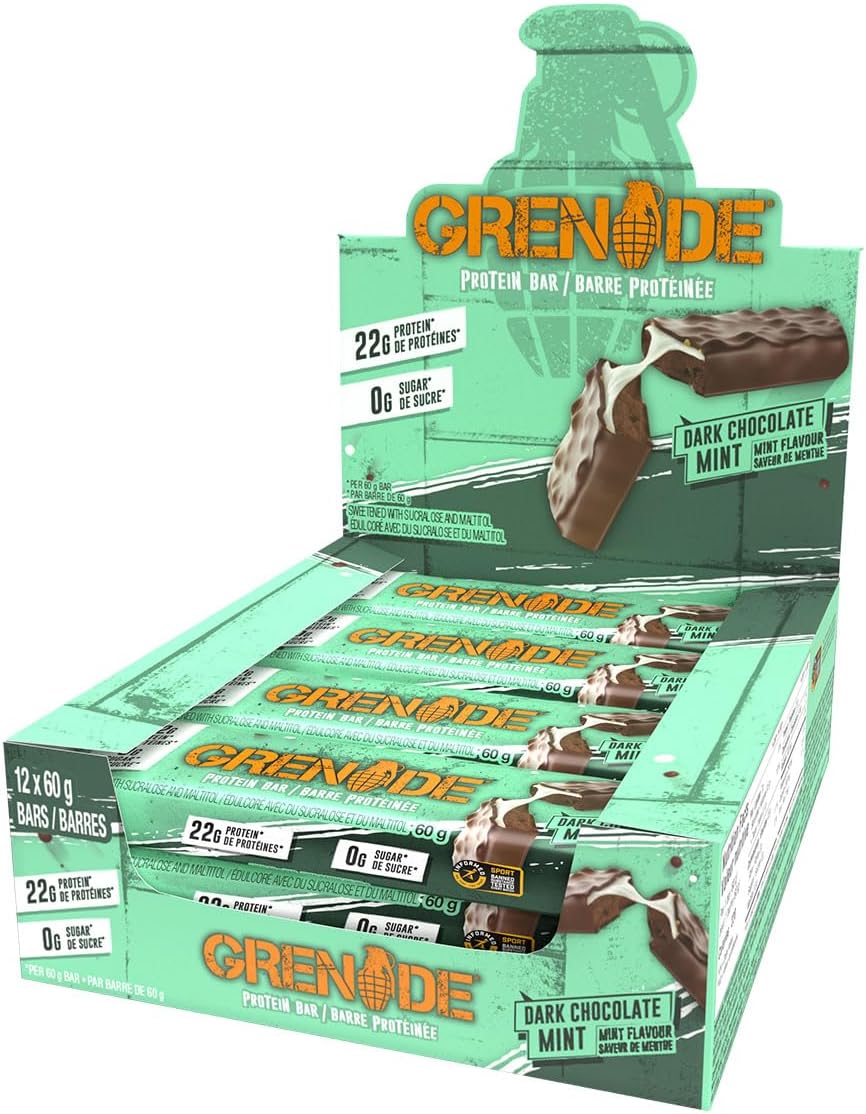 GRENADE - Protein Bar Dark Chocolate Mint 60g - 12ct