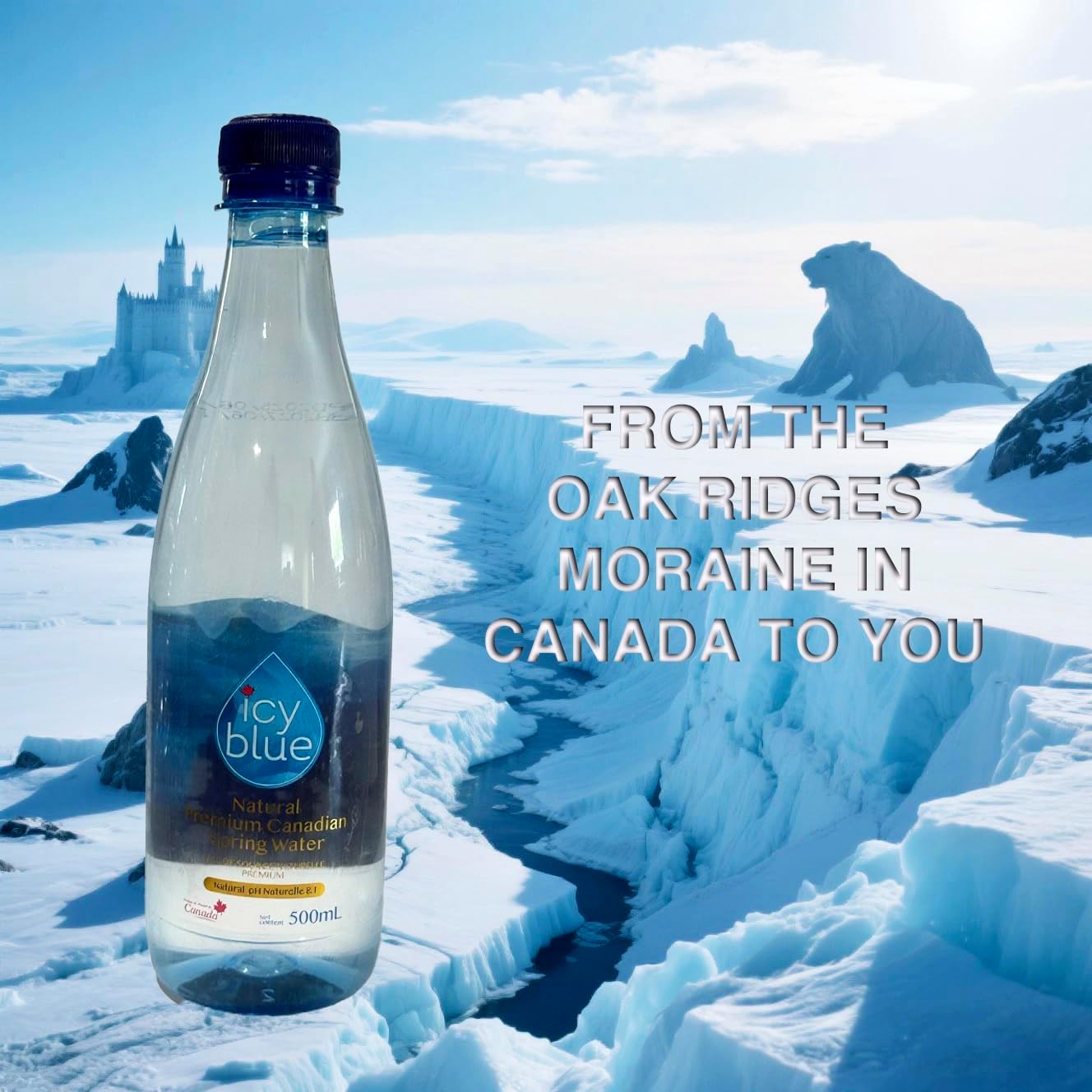 ICY BLUE Natural Premium Canadian Spring Water ( 500 ml - Case of 24 )