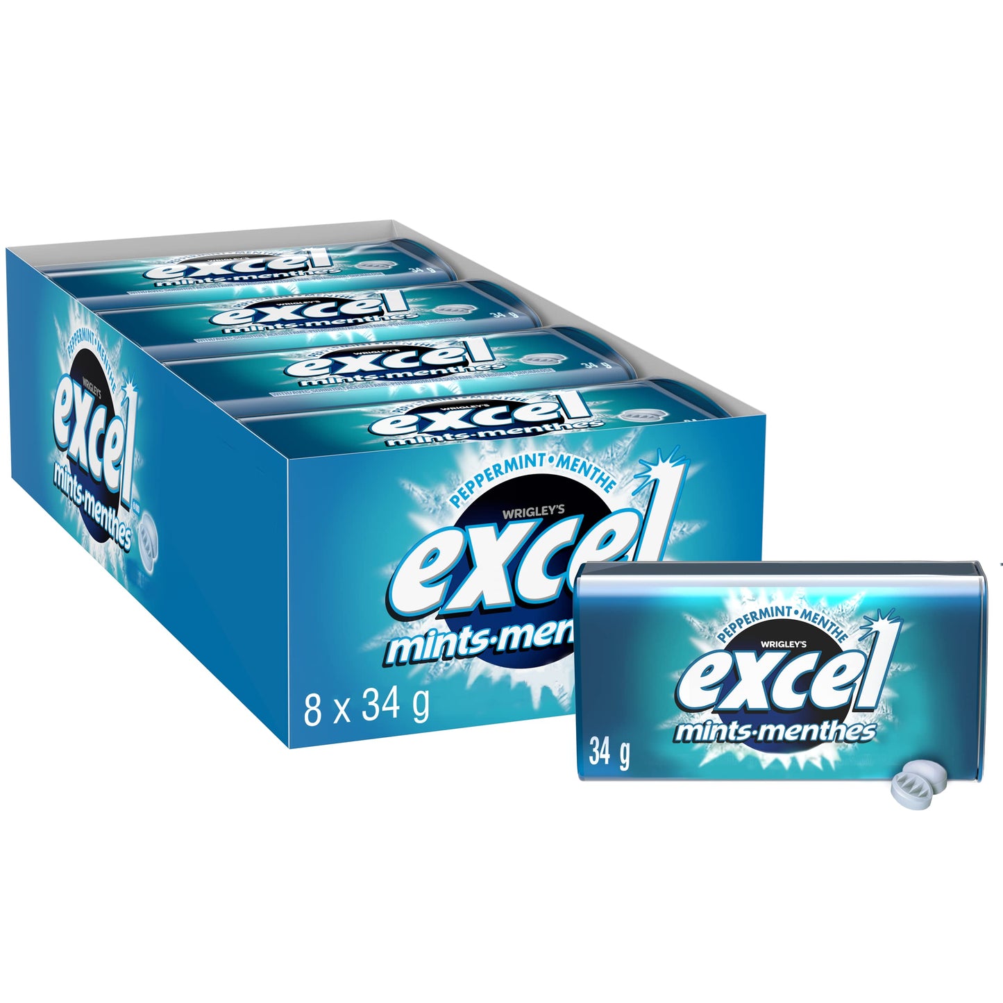 EXCEL - Peppermint Tins Gum (8 x 34 gr)