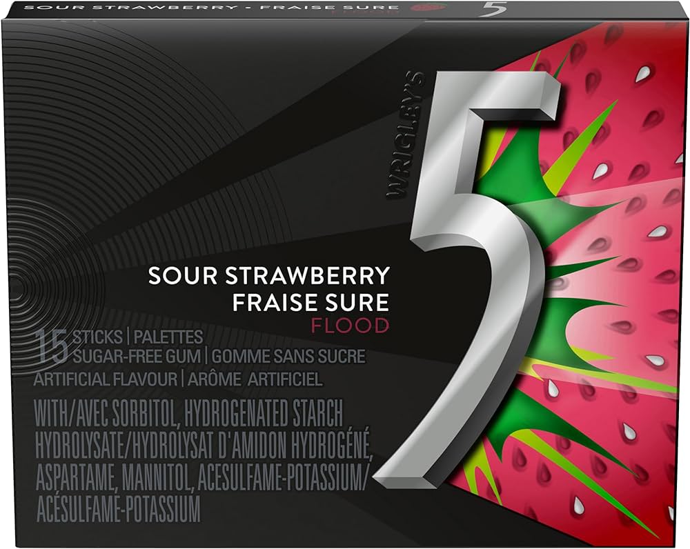 WRIGLEY'S - 5 Sour Strawberry (10 x 15 Sticks)