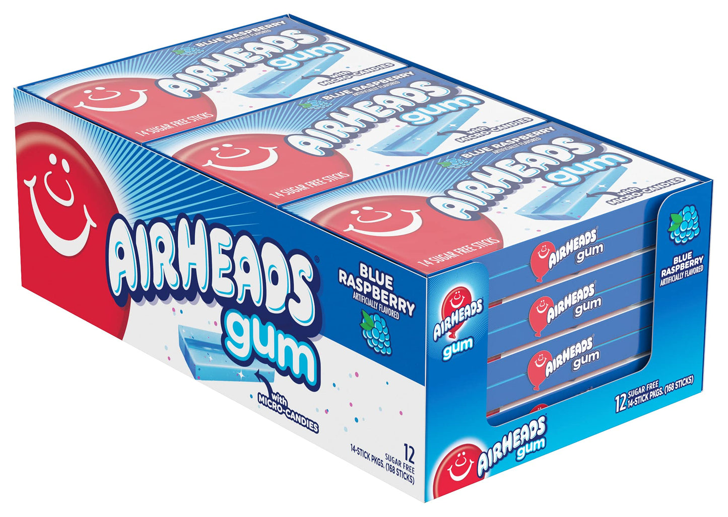 AIRHEADS SF Blue Raspberry Gum (Case of 12)