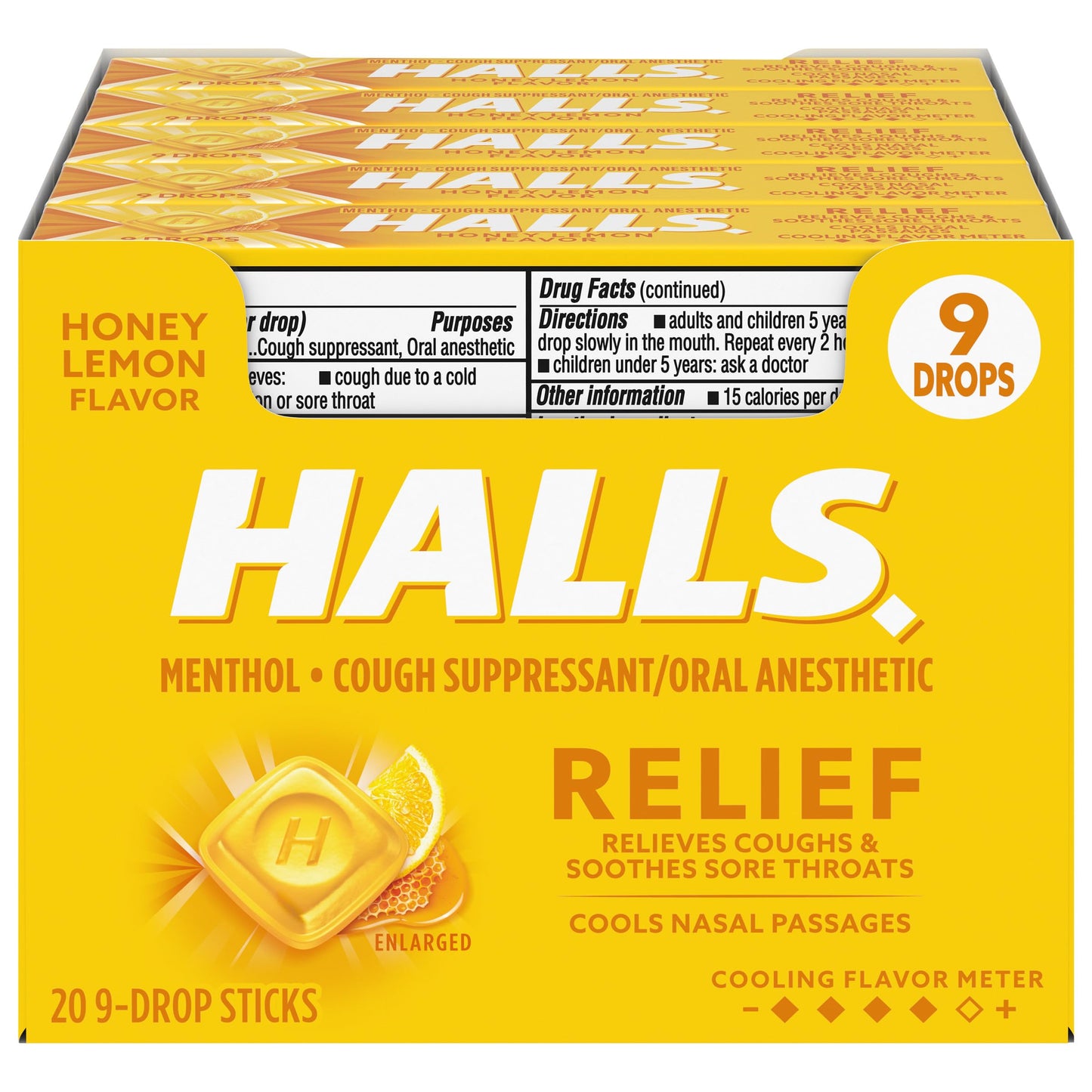 HALLS - Relief Honey Lemon Flavour - 20ct