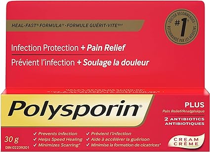 POLYSPORIN - Plus Pain Relief Antibiotic Cream 3(30 gr)