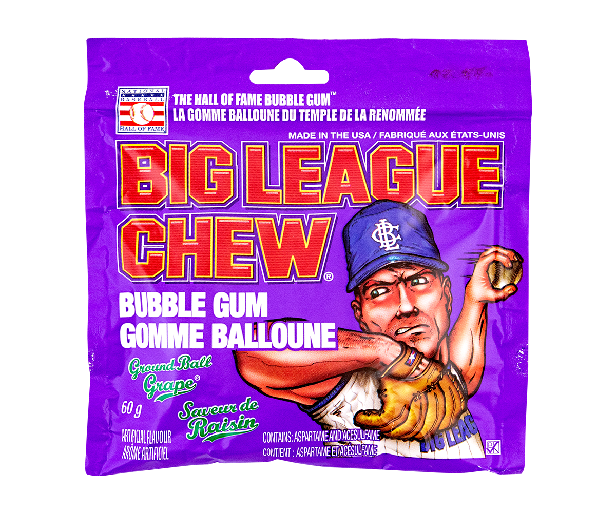 BIG LEAGUE - Chew Bubble Gum Ground Ball Grape (Case of 12)