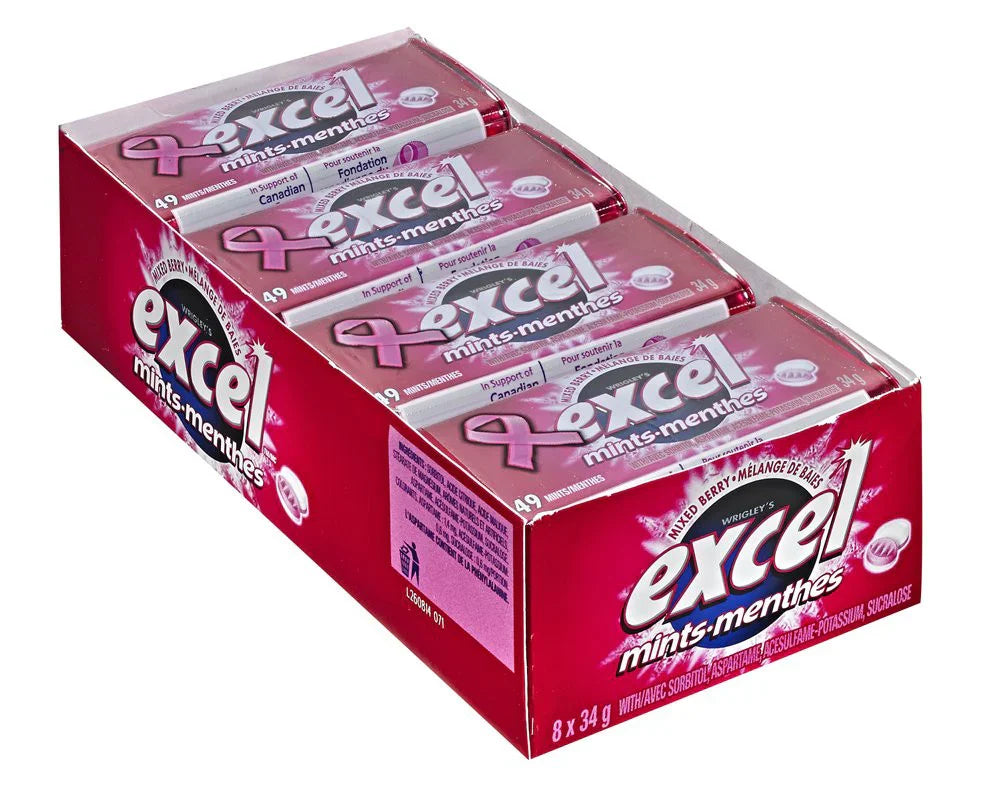 EXCEL - Mints Mixed Berry Gum (8 x 34 gr)