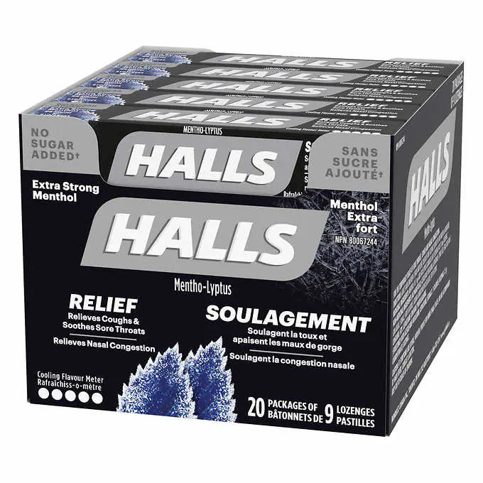 HALLS - Relief Extra Strong Menthol NO SUGAR - 20ct
