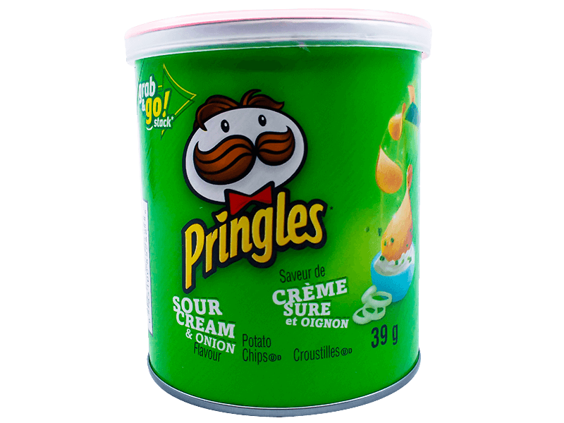 PRINGLES - Sour Cream and Onion Potato Chips (12 x 39 gr Cans)