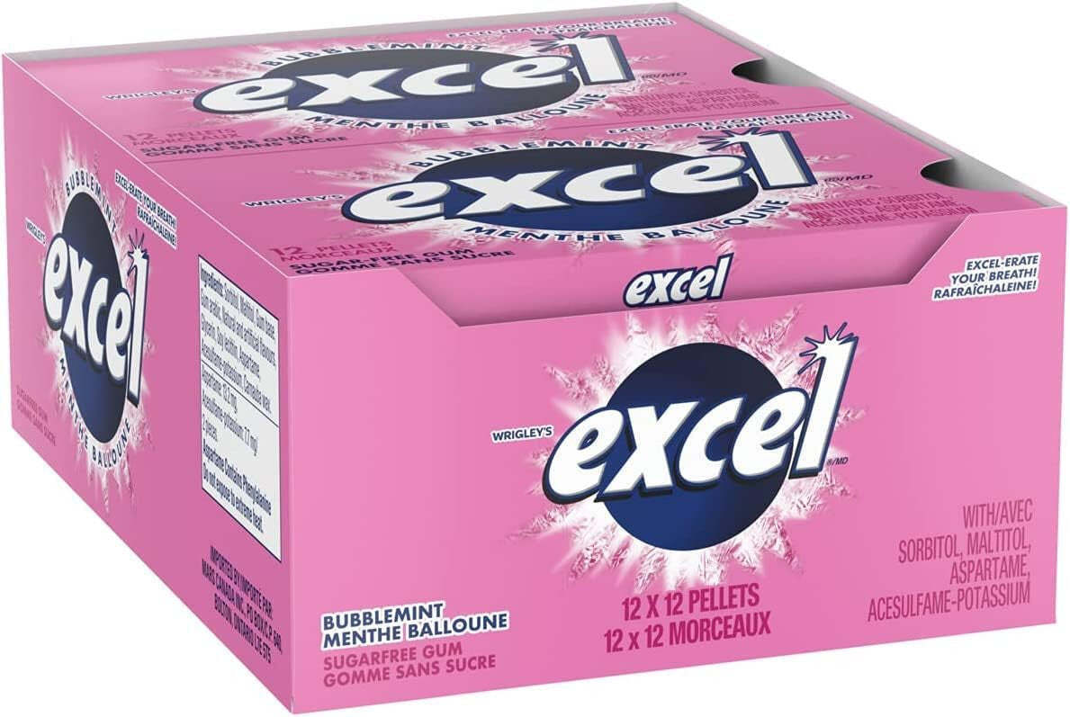 EXCEL - Bubblemint Gum (8 x 34 gr)