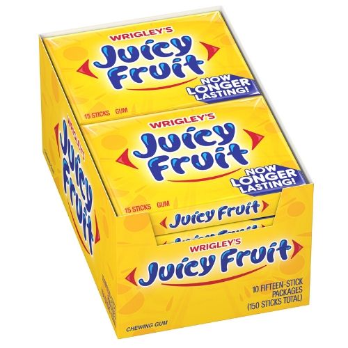 WRIGLEY'S - Juicy Fruit Gum (10 x 15 Sticks)