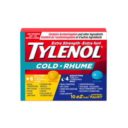 TYLENOL - Es TYLENOL Cold (Eztabs 10 Ct - 6 Day& 4 Night)