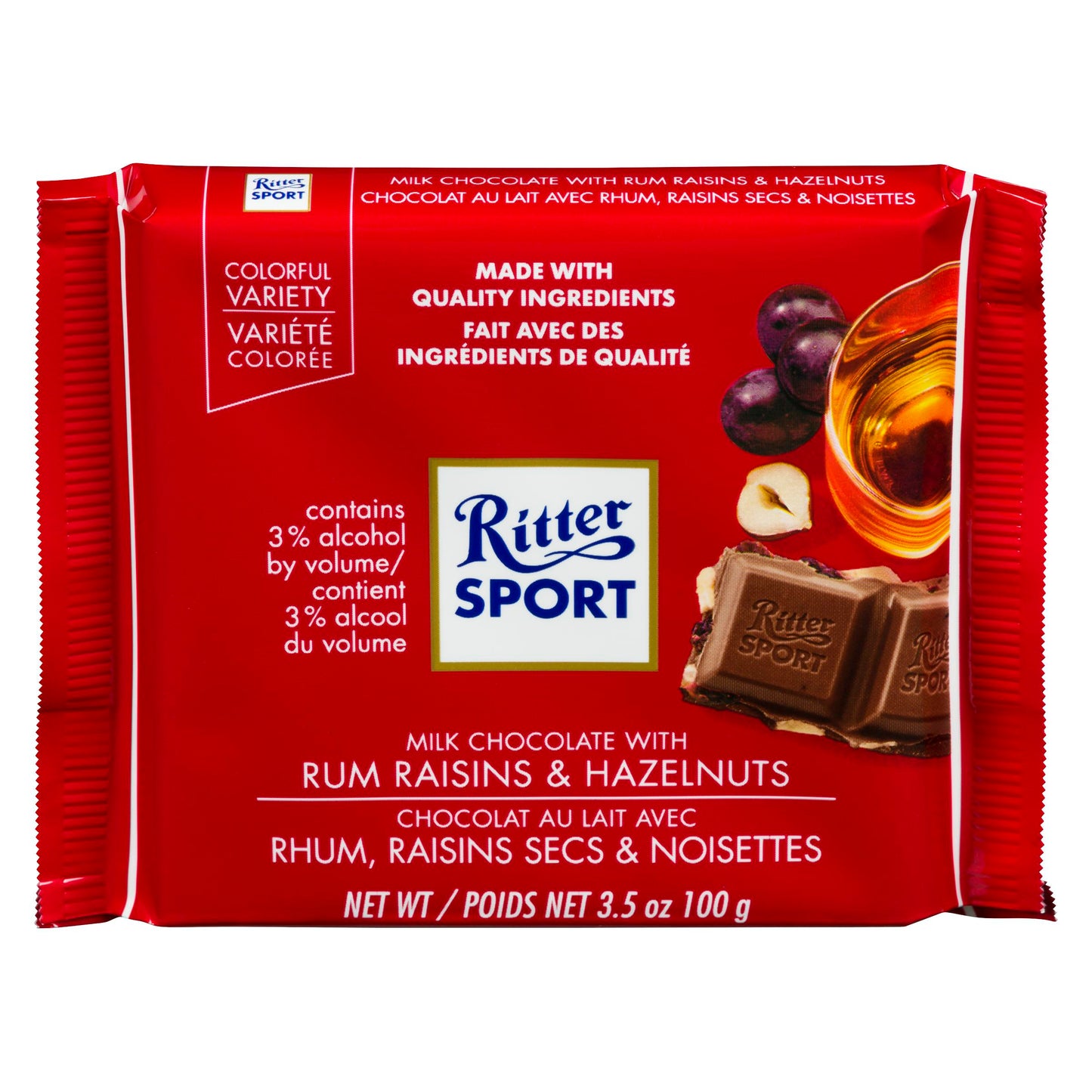 RITTER - Rum Raisins & Hazelnuts (12 x 100 gr)