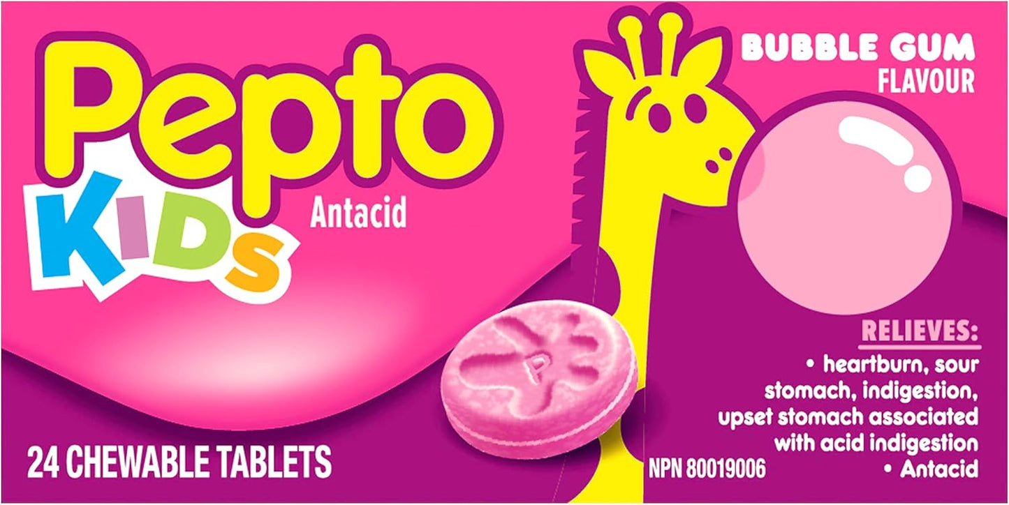 PEPTO KIDS Anatacid Bubble Gum Flavour (24 Chewable Tablets)