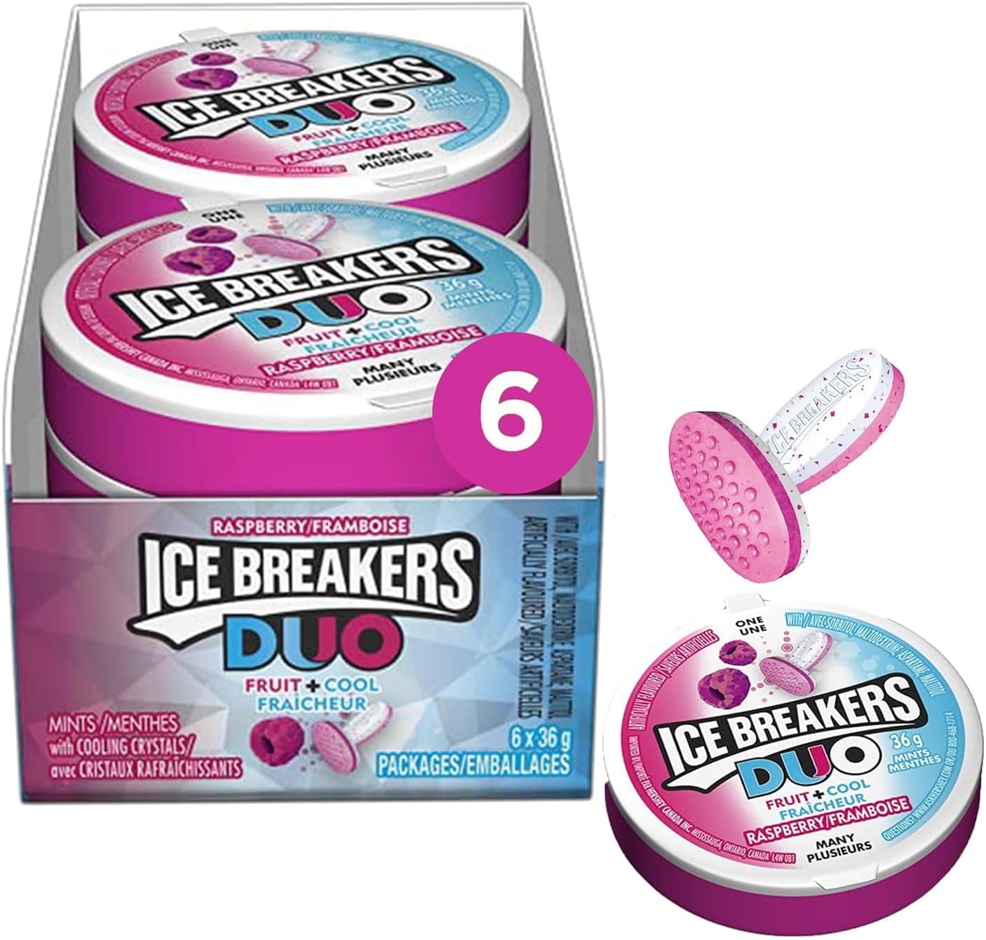 ICE BREAKERS - Duo Raspberry Tins (6 ct)