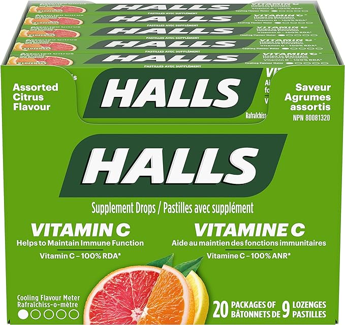 HALLS - Vitamin C Assorted Citrus Flavour - 20ct