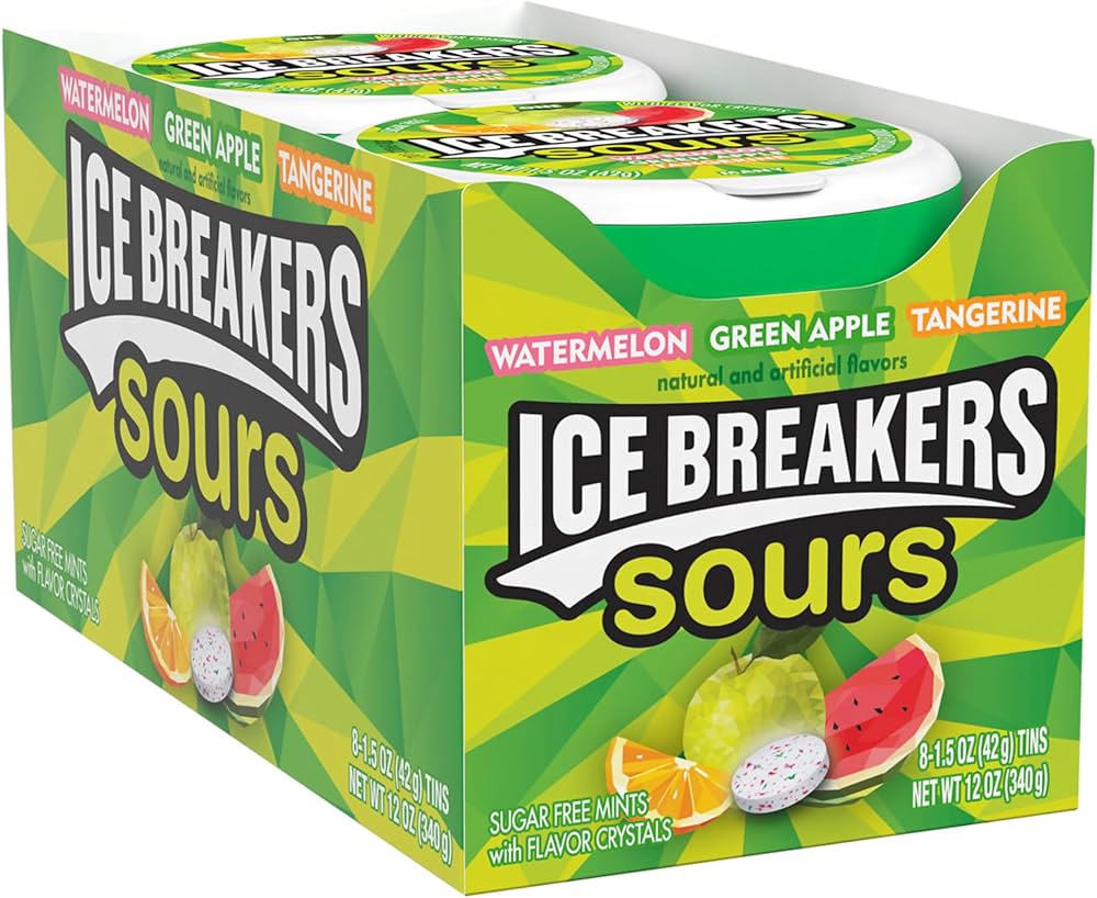ICE BREAKERS - Mints Sours Fruit Tins ( Case of 8)