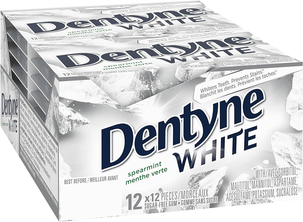 DENTYNE WHITE Spearmint Gum (12 ct)