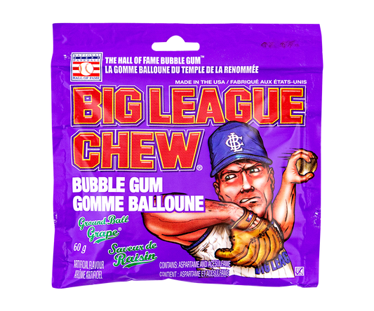 BIG LEAGUE - Chew Bubble Gum Ground Ball Grape (Case of 12)