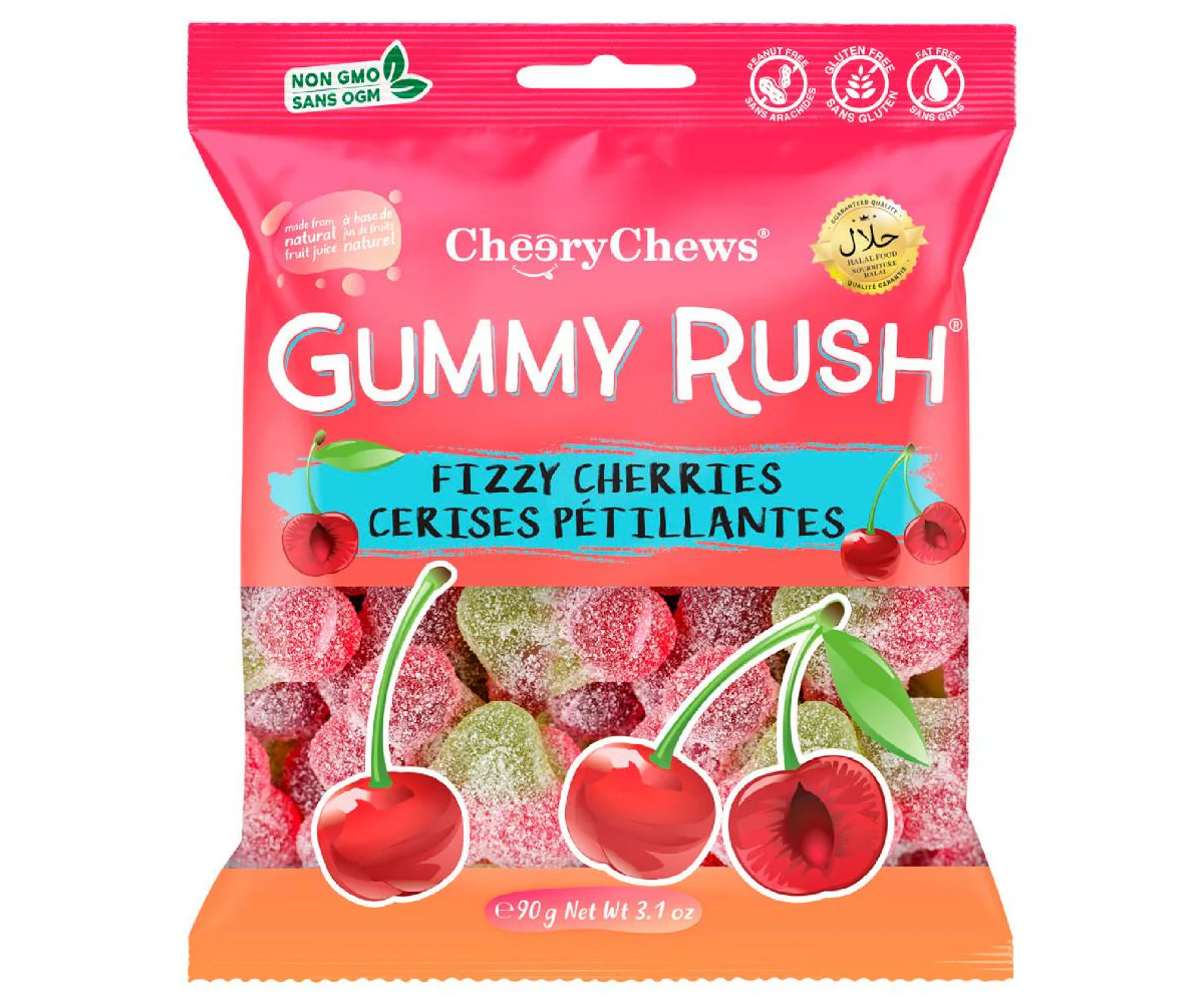 GUMMY RUSH - Fizzy Cherries (Case of 12)