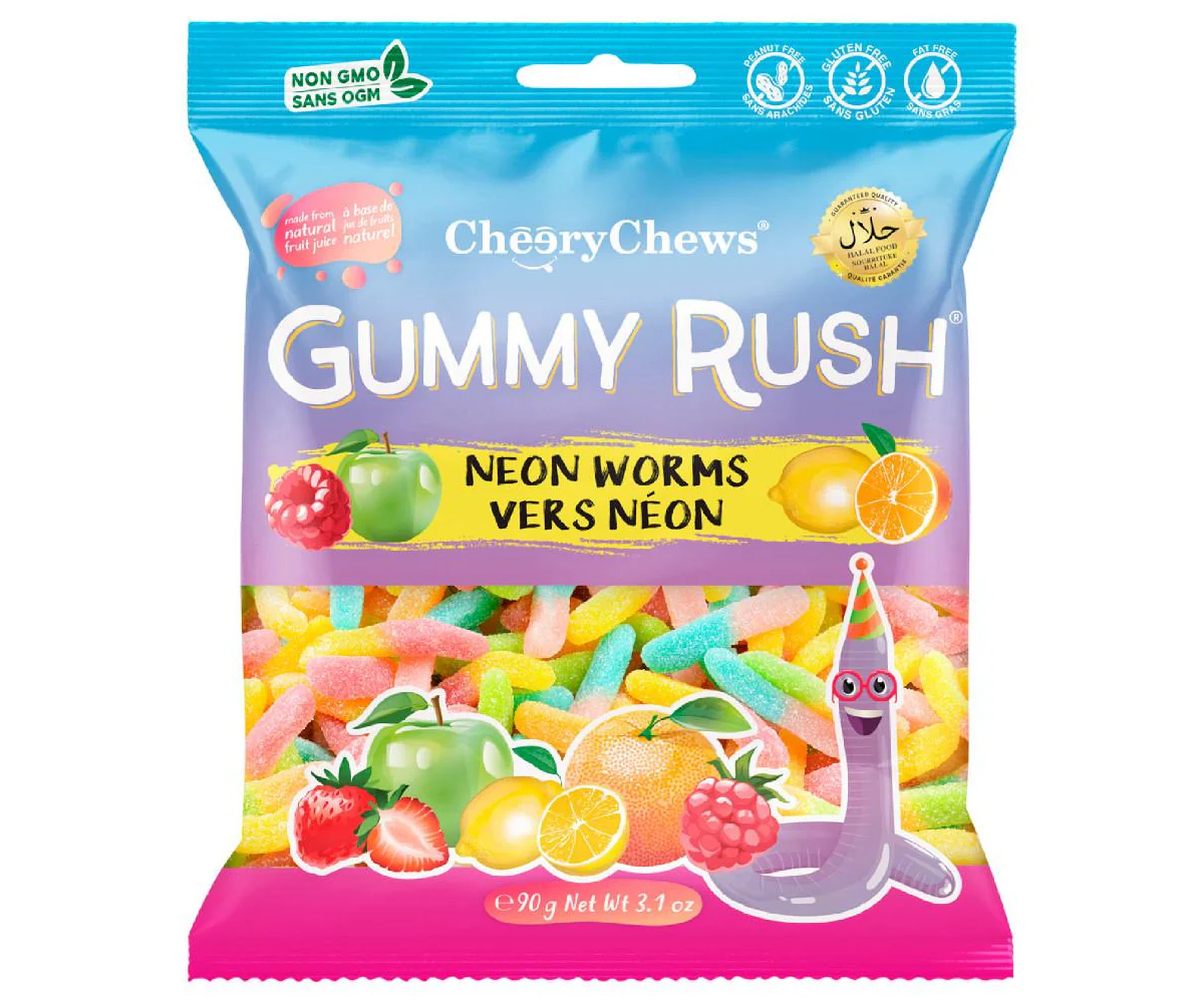 GUMMY RUSH - Neon Worms (Case of 12)