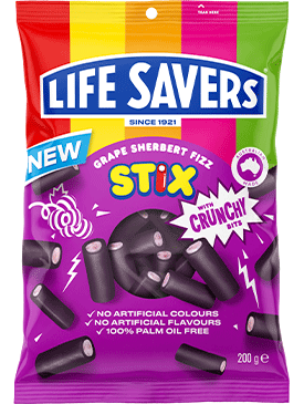 LIFESAVERS - Grape Sherbert Fizz Stix (12 x 160 gr)
