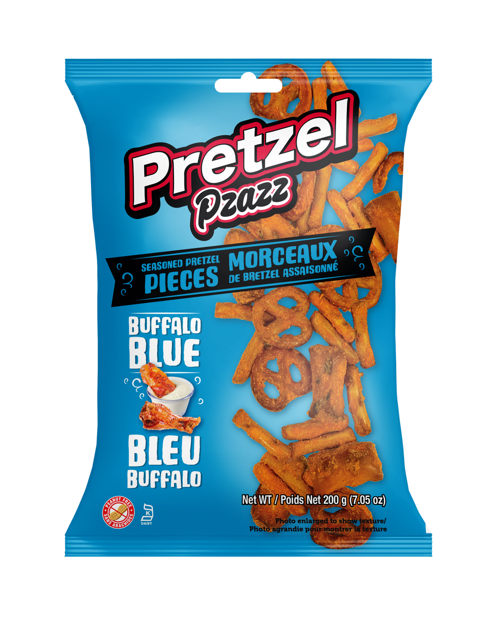 PRETZEL PZAZZ - Buffalo Blue Cheese 200g - 12 Pack